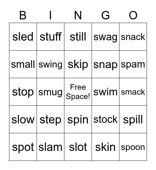 Letterland Bingo Card