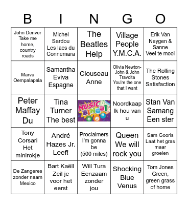 Wij halen alles uit onze platenkast! Bingo Card