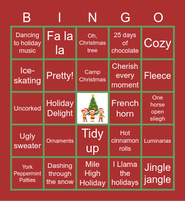 Virtual Holiday Bingo Card