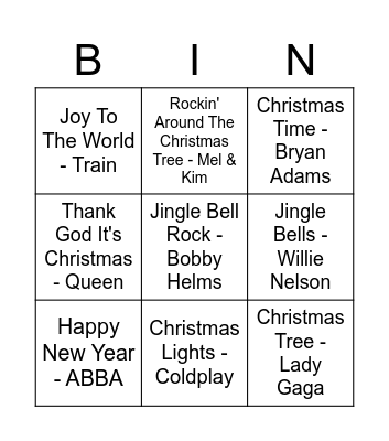 Visma Raet Christmas Song Bingo Card