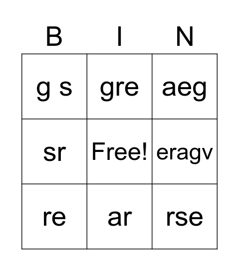 Truffle Bingo Card