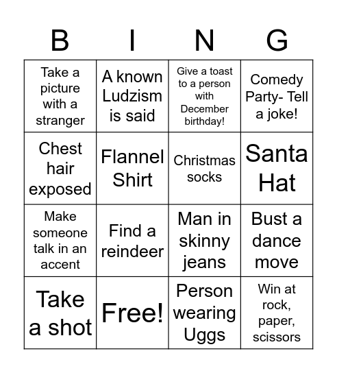 Drunk Brunch Bingo- Christmas Edition Bingo Card