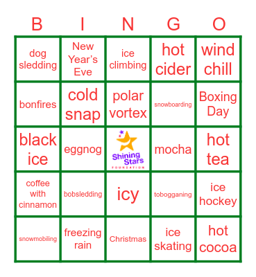 Wintertime Bingo Card