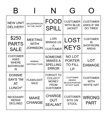 DUNLAP BINGO Card