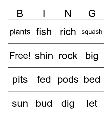 Three Sisters Bingo Card