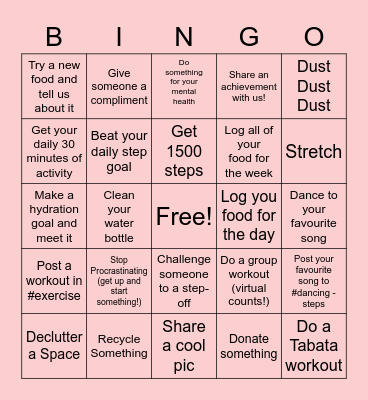 Perfect Streakers Bingo Card
