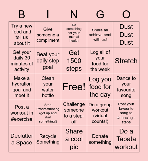 Perfect Streakers Bingo Card