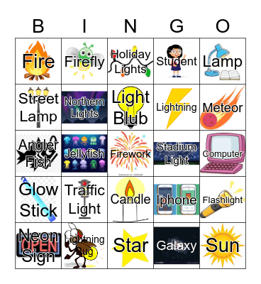 Bright Things Bingo Card