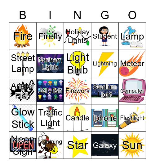 Bright Things Bingo Card