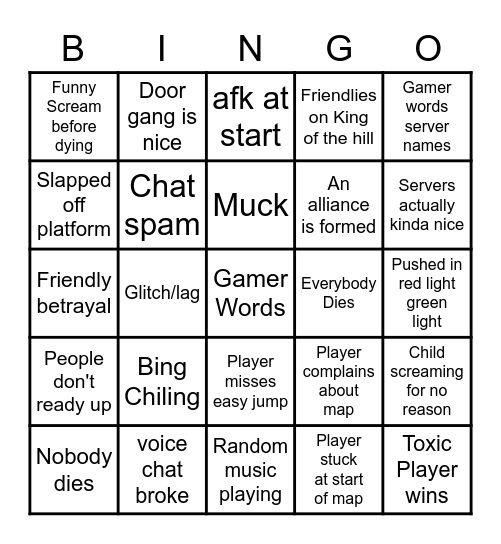 Crab Game BIngo! Bingo Card