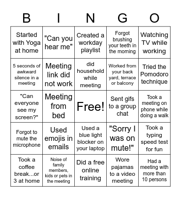 Christmas Meeting Bingo Card