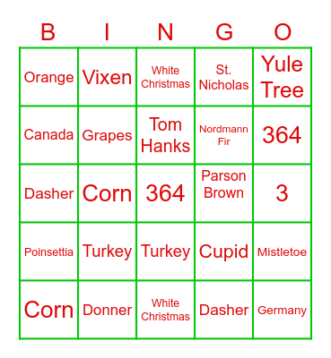 SOAR's Holiday Trivia Bingo Card