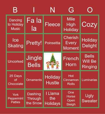 Virtual Holiday Bingo Card