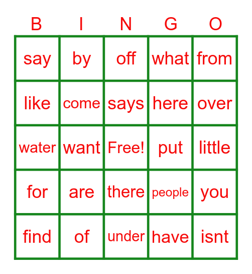 Holiday Bingo Card