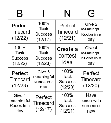 People Analytics Contest Bingo Card