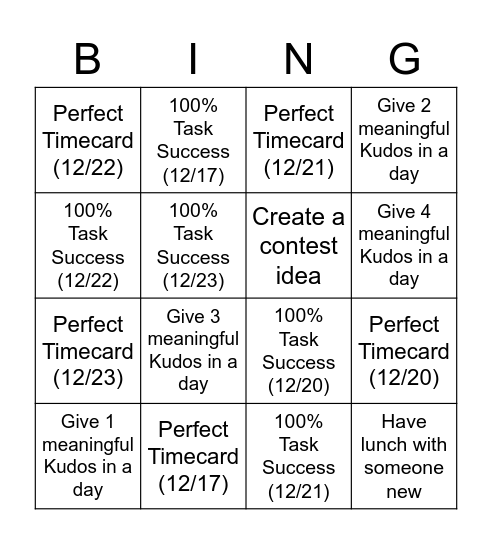 People Analytics Contest Bingo Card