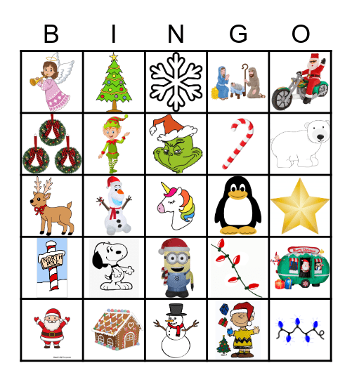 Christmas Light Bingo Card