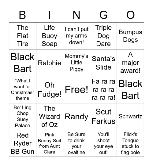 The Christmas Story Bingo Card