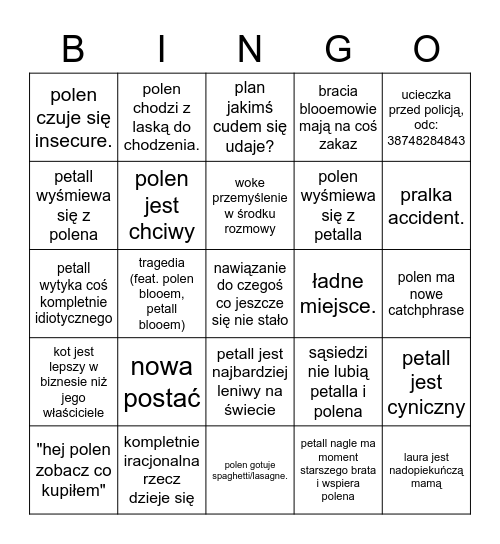 Scenariusze Bingo Card