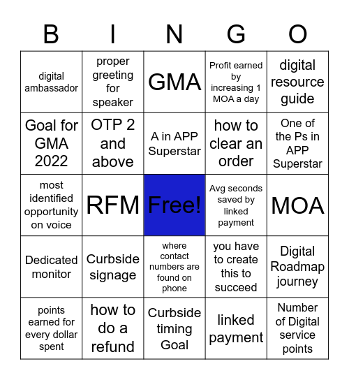 Digital Bingo Card