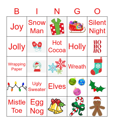 USCB Risk Business Office Holiday Bingo Card