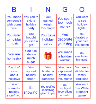 Winter Bingo Card