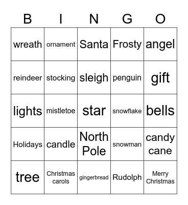 Christmas Bingo Card