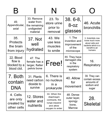 SCIENCE Bingo Card