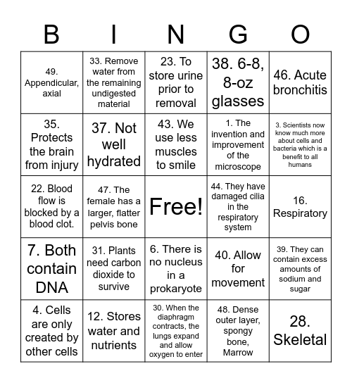 SCIENCE Bingo Card