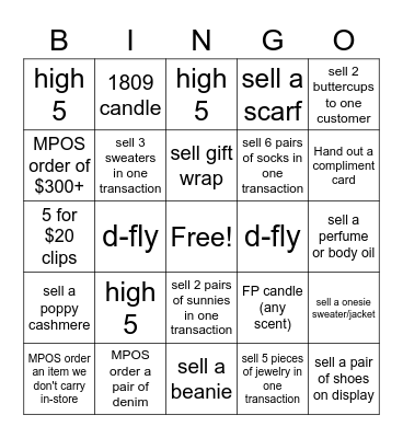Week of Christmas BINGO Card