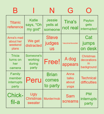 CHRISTMAS BINGO Card