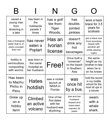 Christmas Party Bingo Card