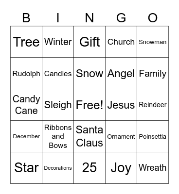 Christmas Bingo Card