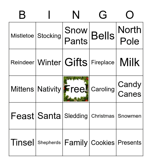 Hulet Christmas Bingo Card