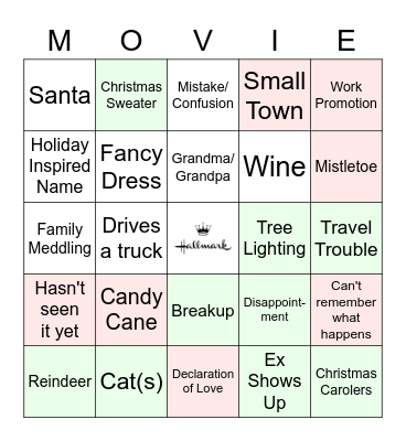 HALLMARK CHRISTMAS Bingo Card