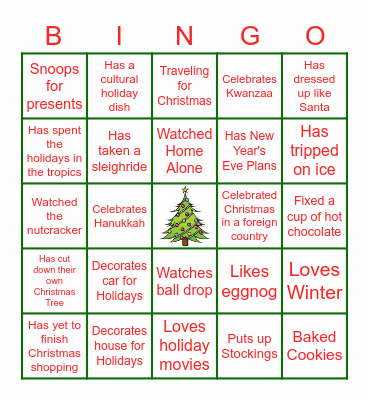 Holiday Bingo Card