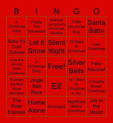 Christmas Bingo Card