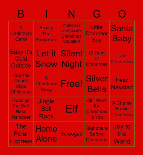 Christmas Bingo Card