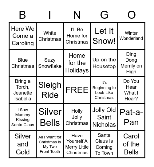 Christmas Bingo Card