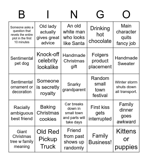 Hallmark Christmas Bingo!! Bingo Card