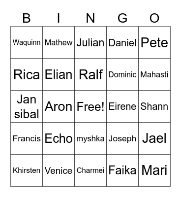 yay Bingo Card