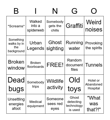 Spooky Bingo Card