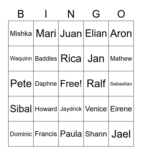 Bingo Card