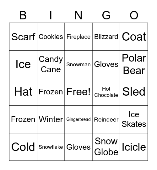 Winter Bingo Card