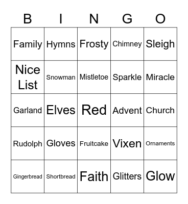 Christmas Bingo Card