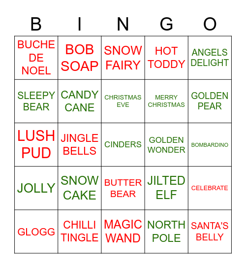LUSH CHRISTMAS PARTY Bingo Card