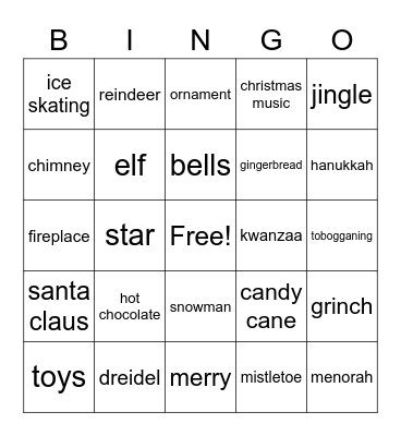 Holiday Bingo! Bingo Card