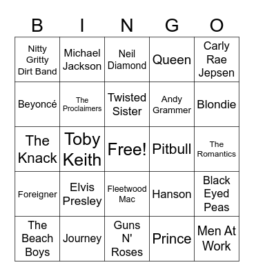 St. Agnes Music Bingo Round 1 Bingo Card