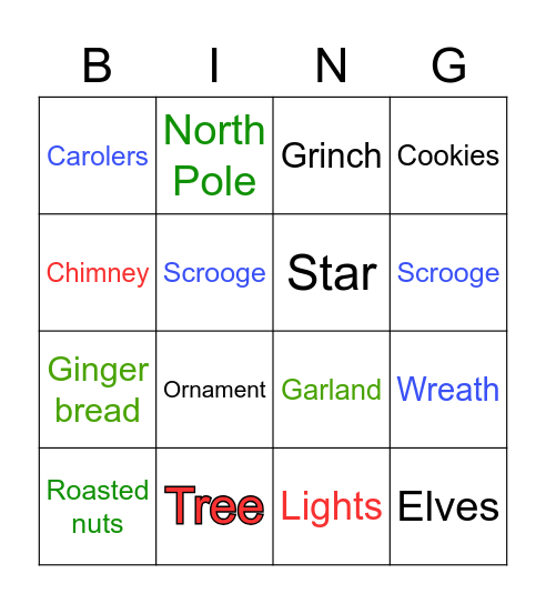Christmas bingo Card