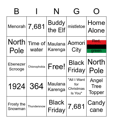 Winter Bingo Card